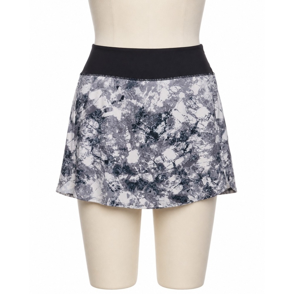 Zelos Women's Athletic Skort Size L Gray Black Abstract Print Tennis Golf Skirt